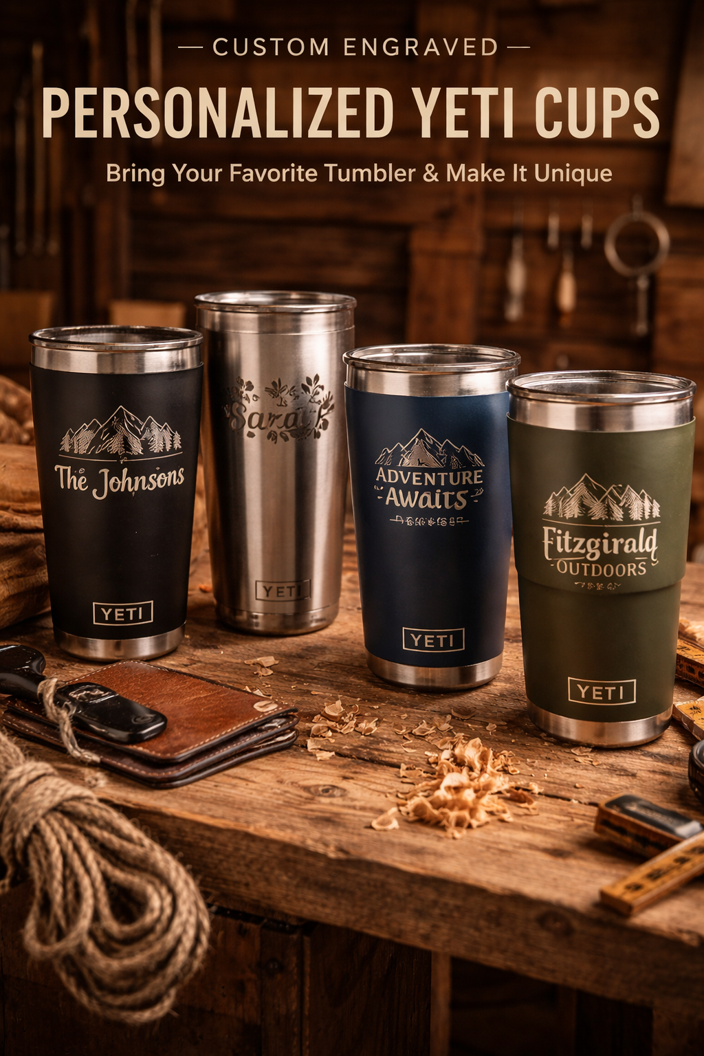 Custom Yeti Cup Engraving (Customer Provided)
