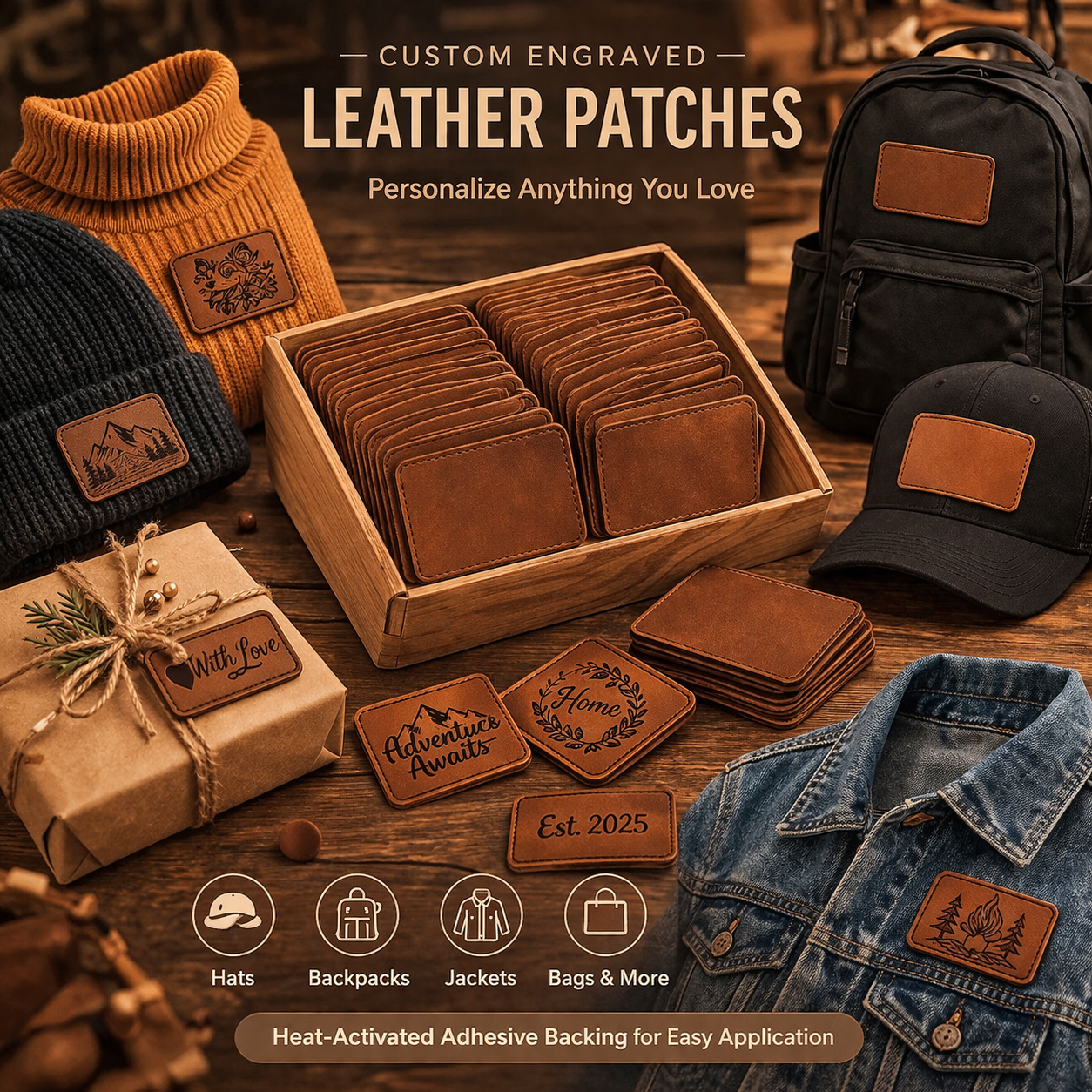 Custom Engraved Leather Patches