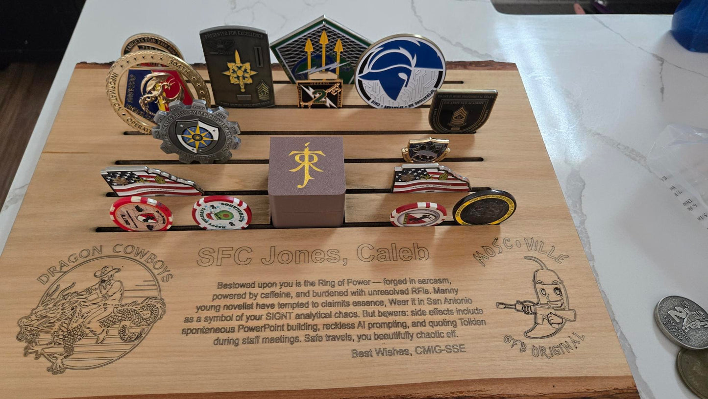 Custom Laser Engraved Coin Board